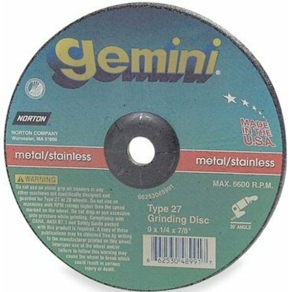 Saint-Gobain Abrasives 40148 7X1/4X5/8-11 TP27T GEMINI DISC Phased Out